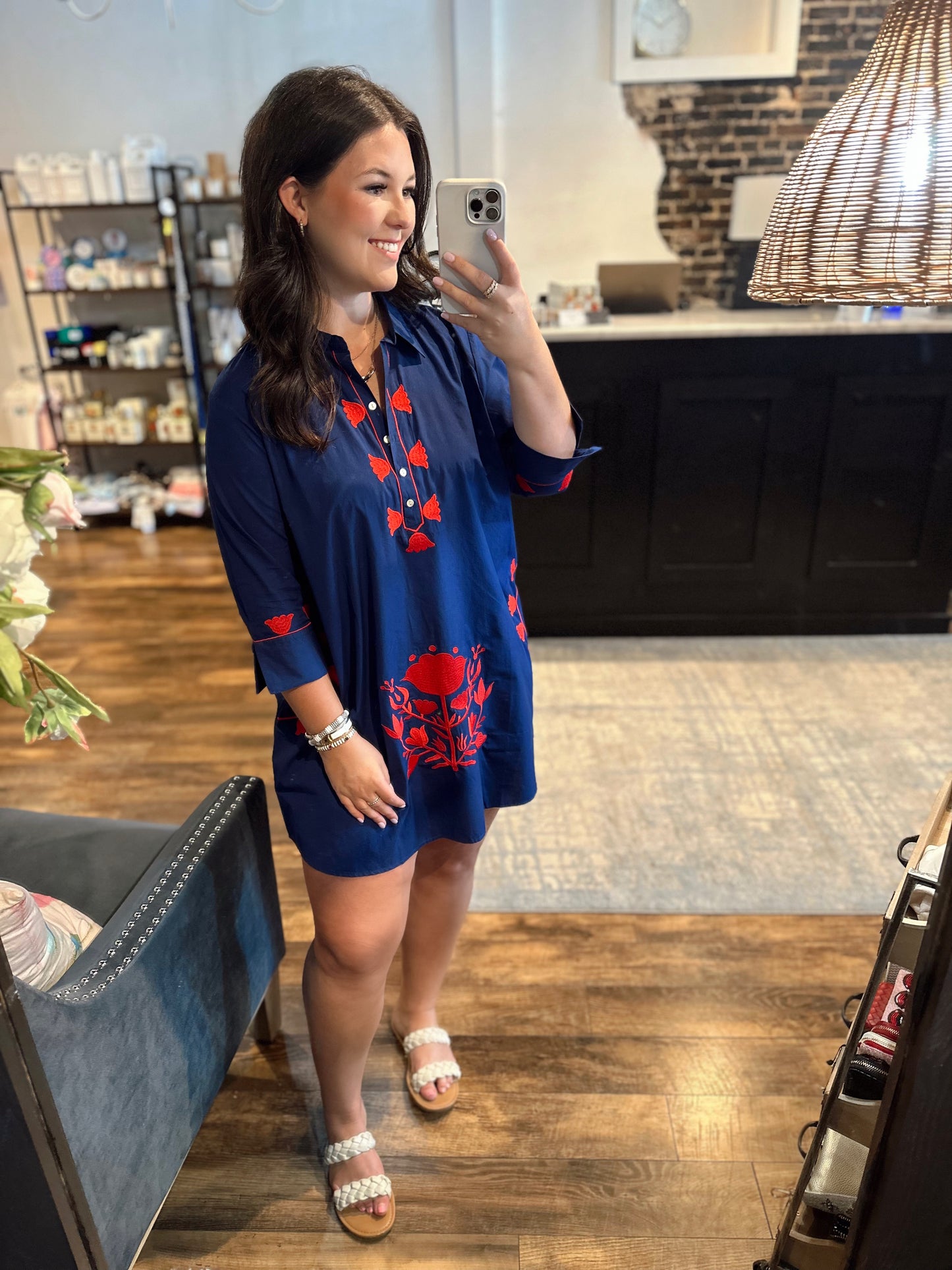 Camilla Navy and Red Dress