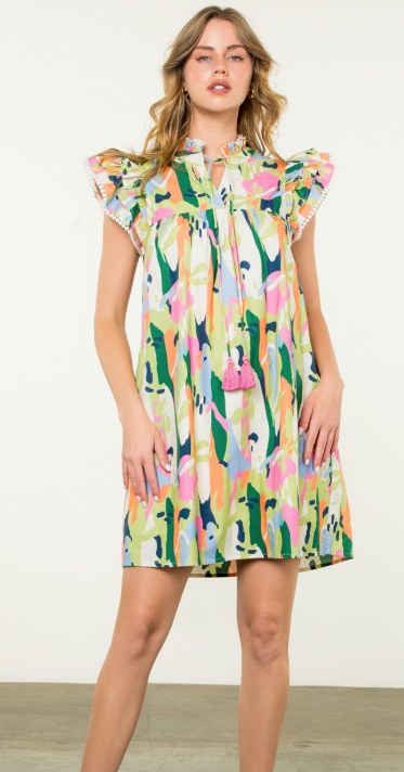 Saffy Flutter Sleeve Dress