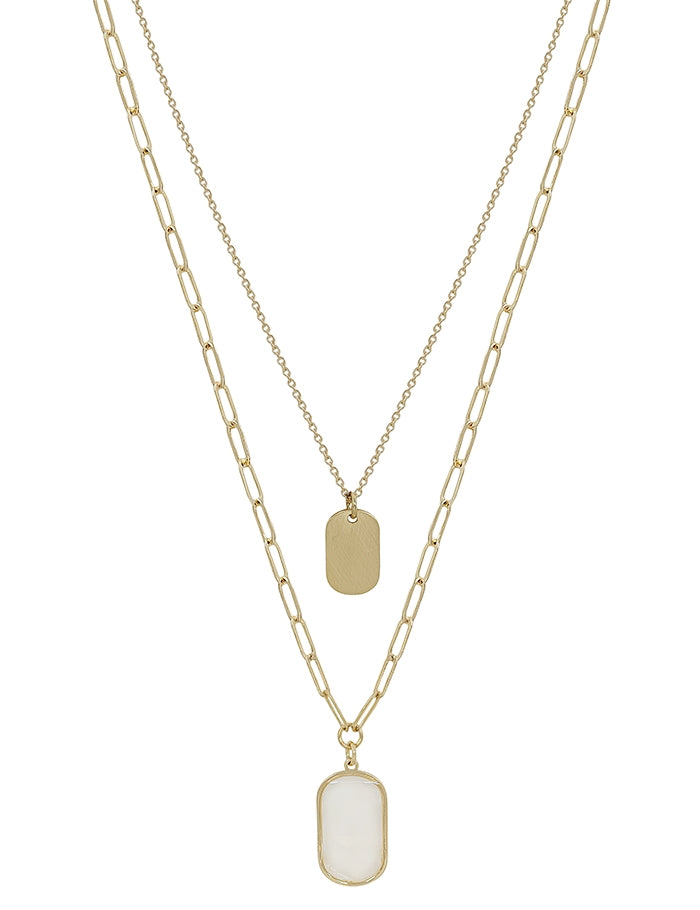 MATTE GOLD OVAL STONE