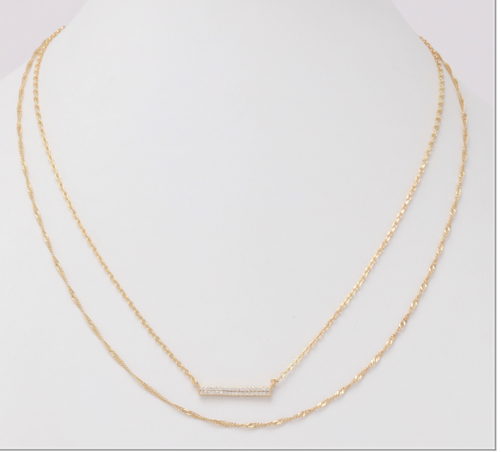 Layered Rhinestone Necklace