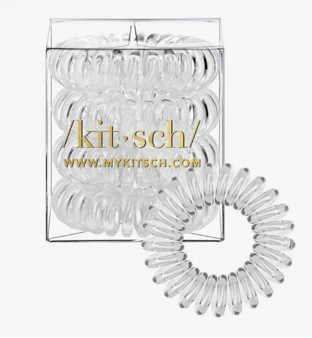 Spiral Hair Ties 4 Pack - Clear