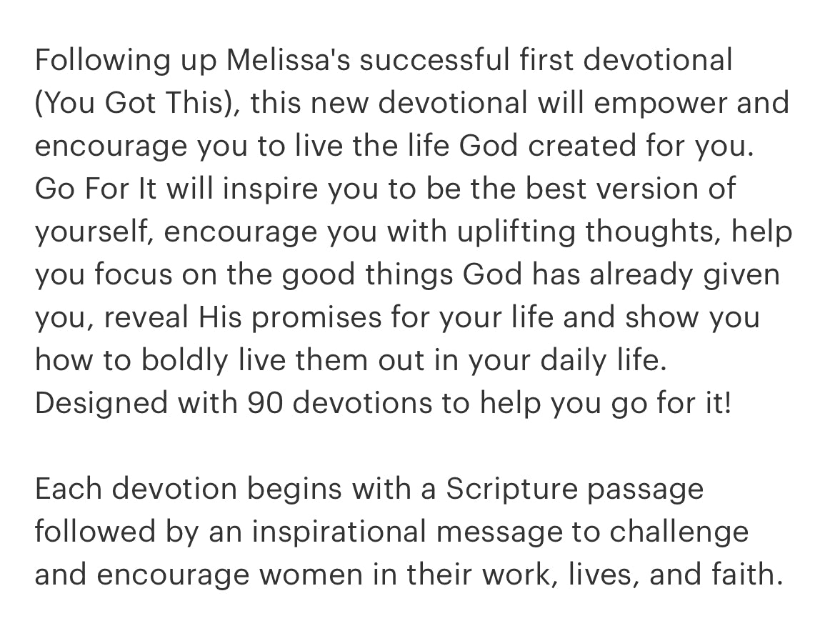 Womens Devotional - Go For It