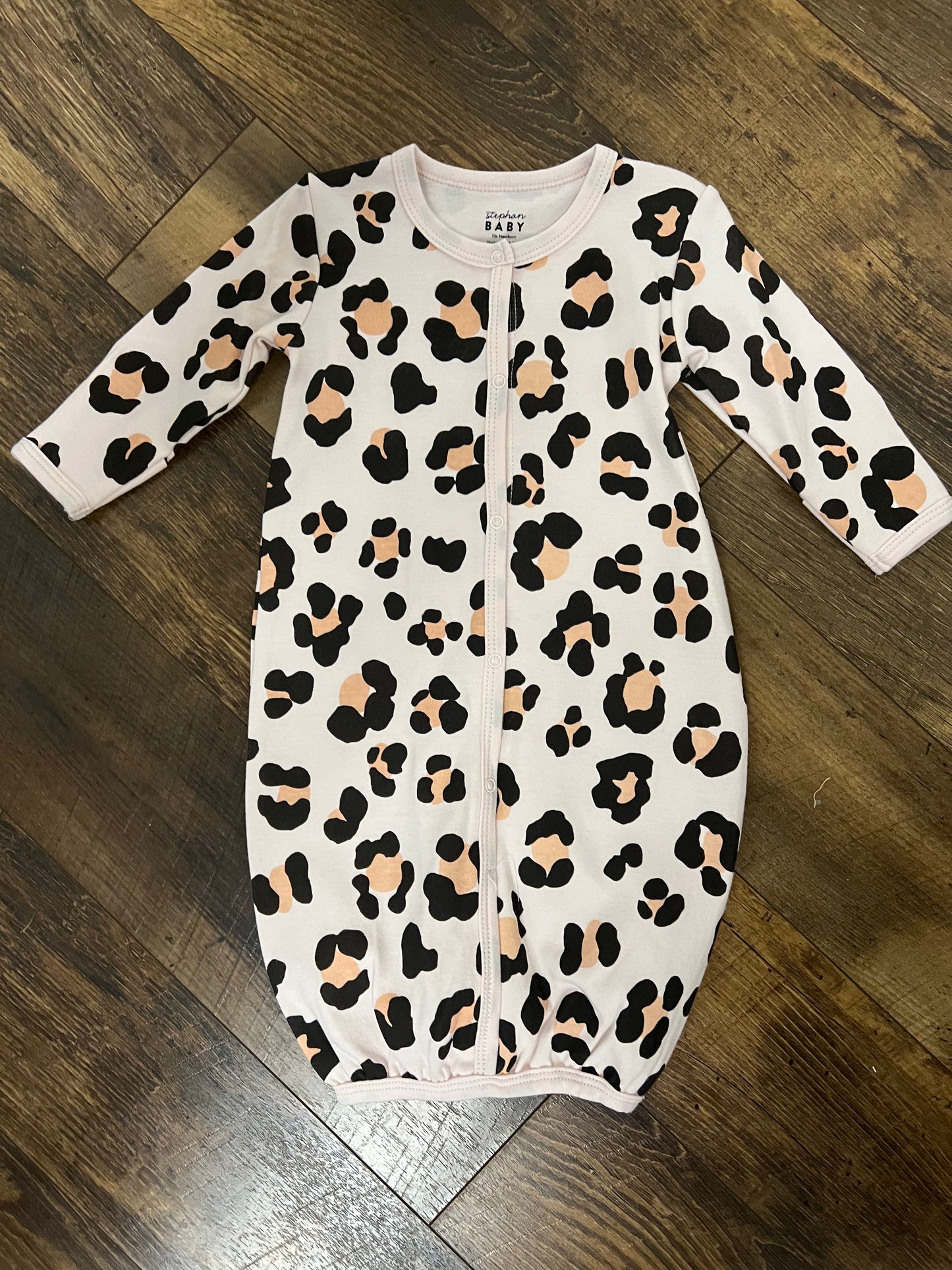 Pink Leopard Baby Gown