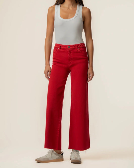 Kut - Meg High Rise Wide Leg in Ruby Red
