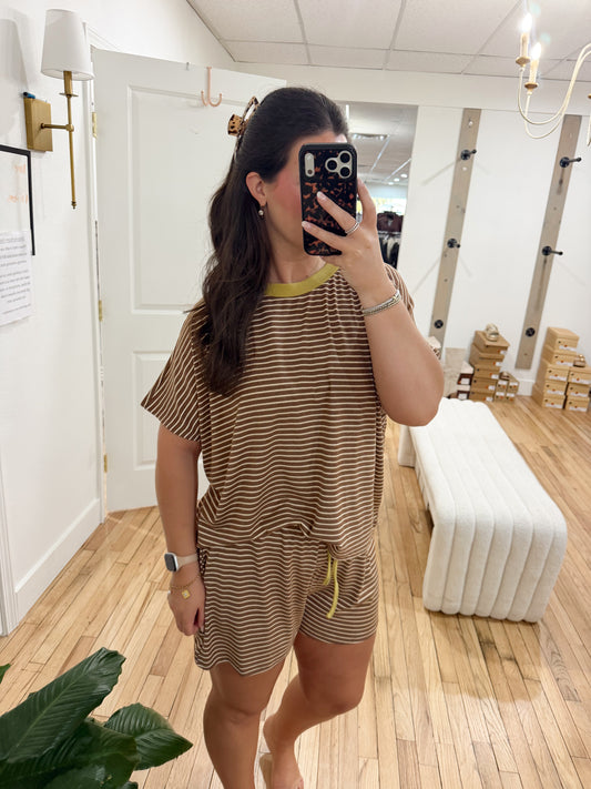 Mocha/Gold short set