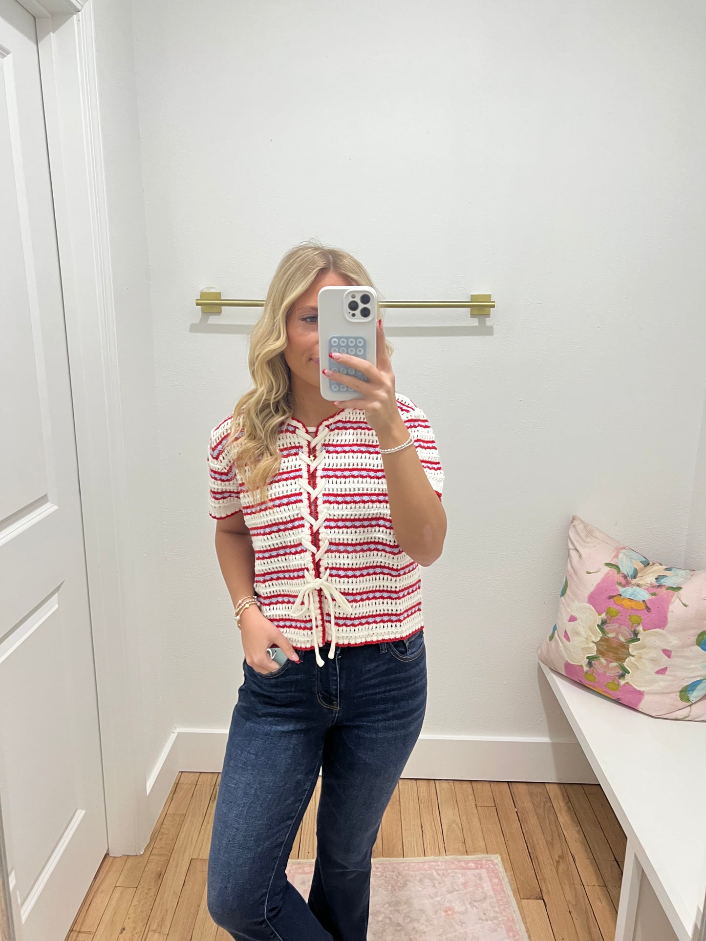 cherry crochet top