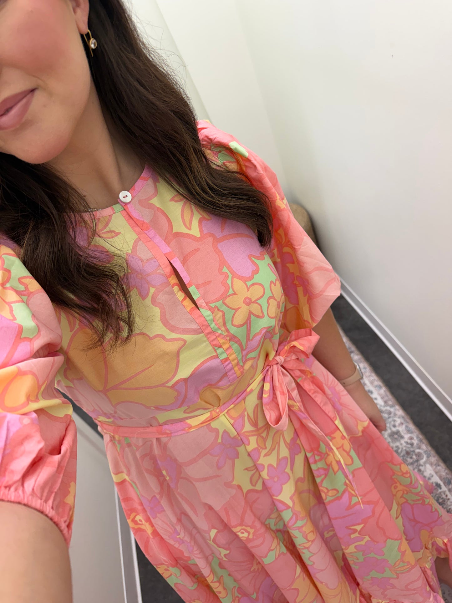 Floral Pastel maxi w/tie KARLIE