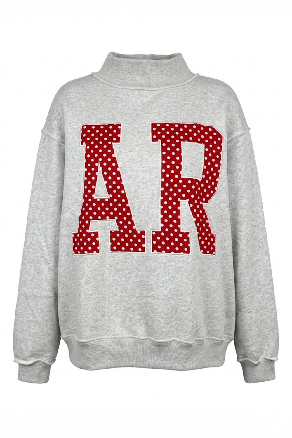 AR Applique Patch Mock-Neck Sweatshirt