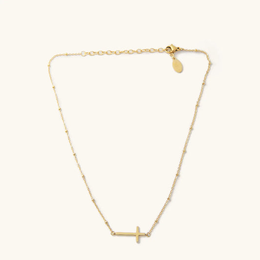 Waterproof Gold Cross Necklace