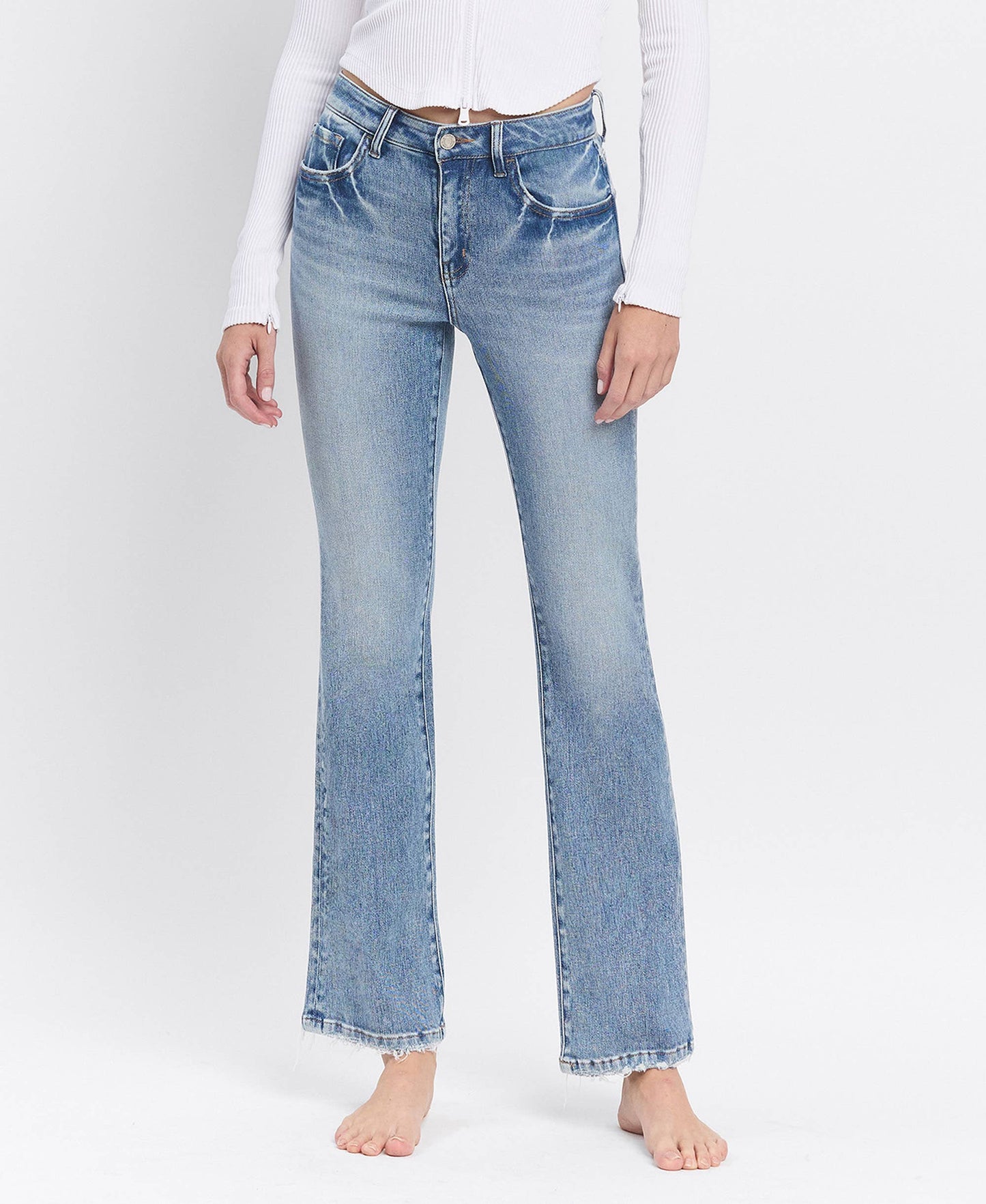 HIGH RISE FULL LENGTH BOOTCUT JEANS  Glamour