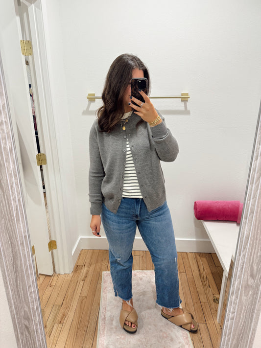 Grey striped sweater