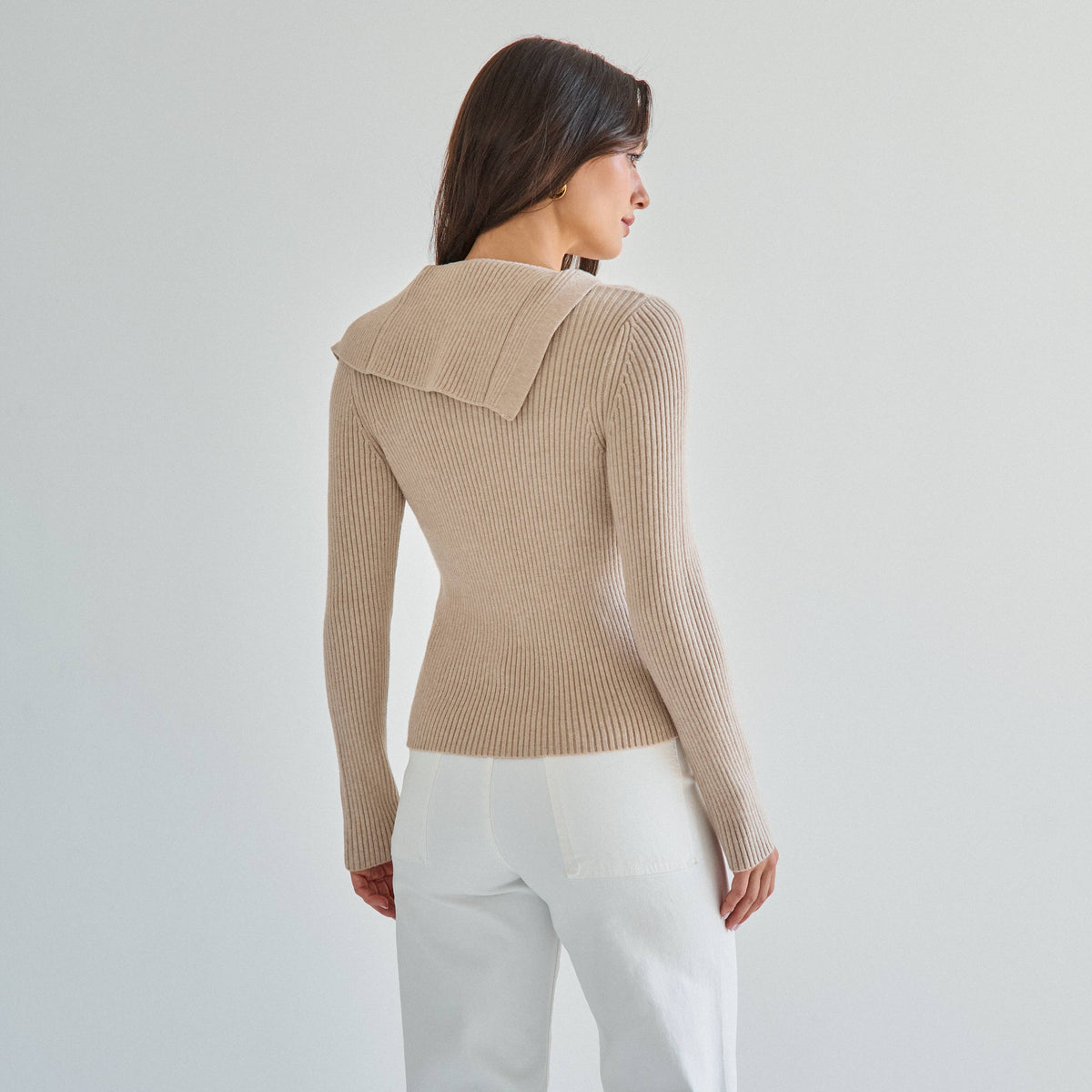 Asymmetrical button sweater