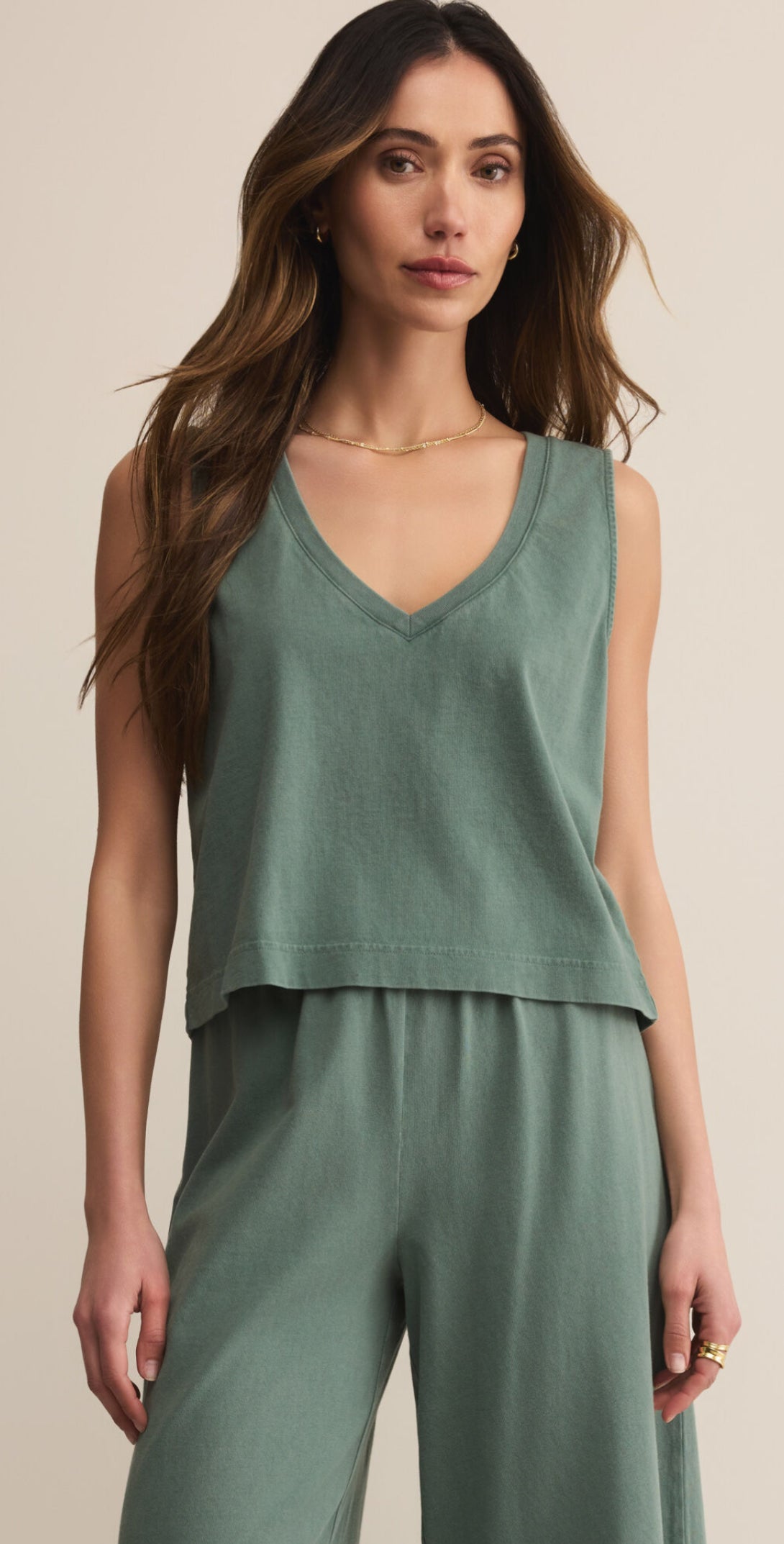 Sloane V Neck Top Hunter green - Z Supply