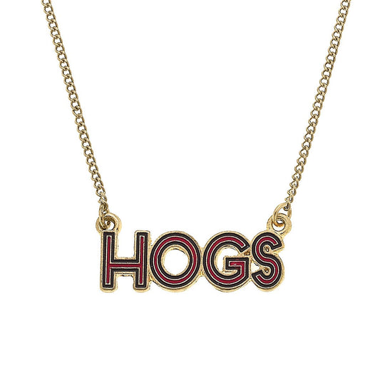 Arkansas Razorbacks Outline Enamel Necklace