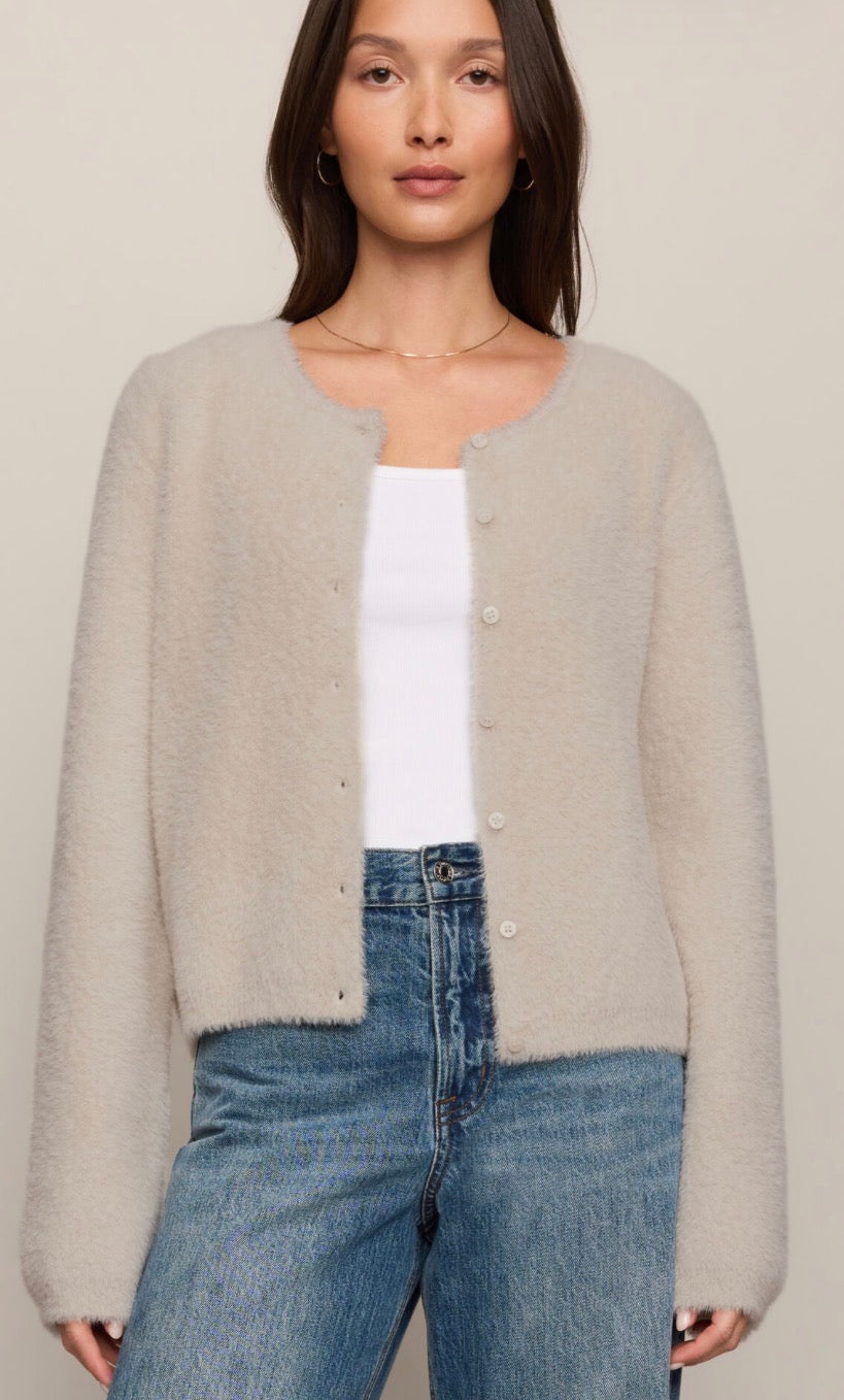 Winter glow Fluffy Cardigan Frosted Pearl - Z Supply