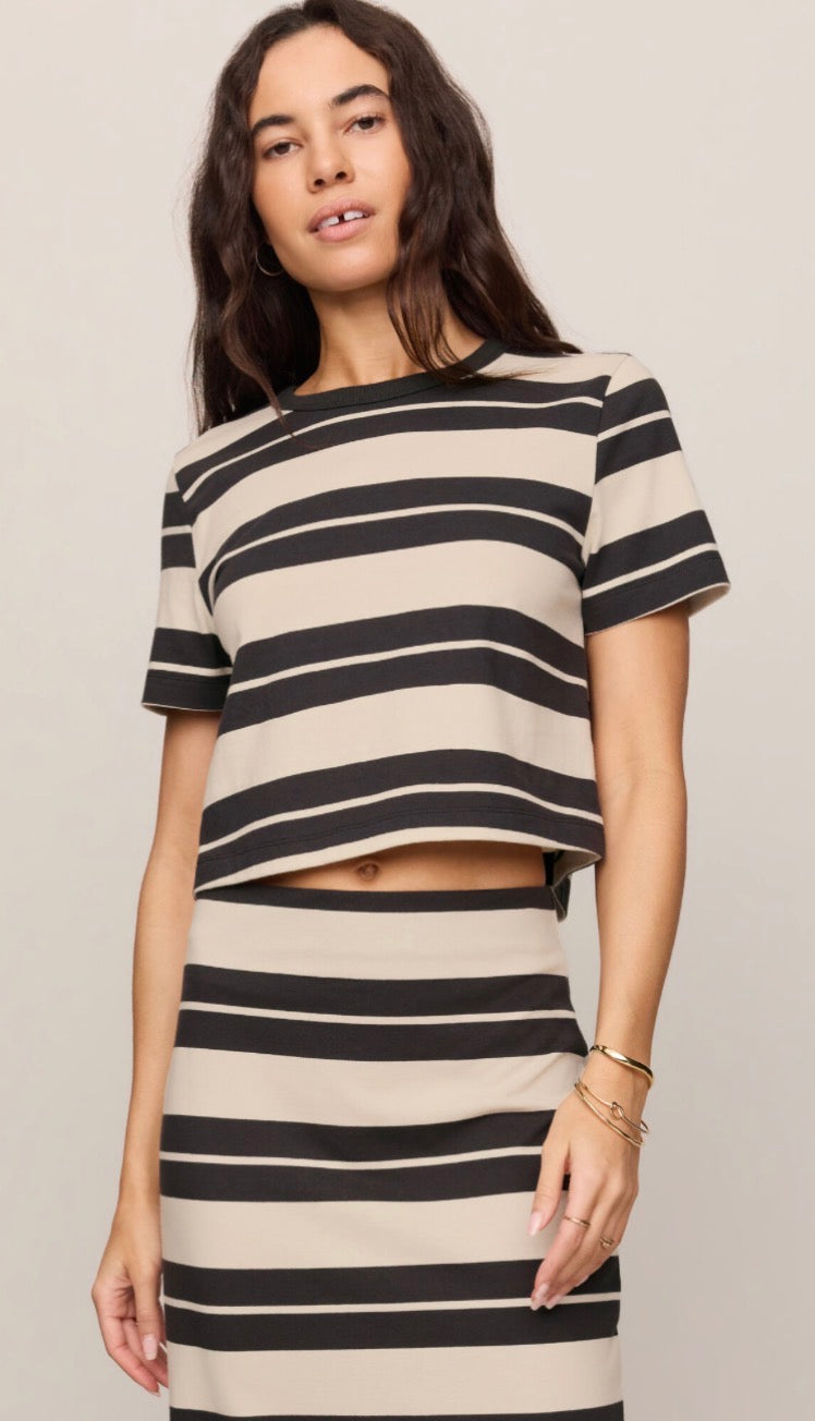 Stellan Striped Tee Ash Black - Z Supply
