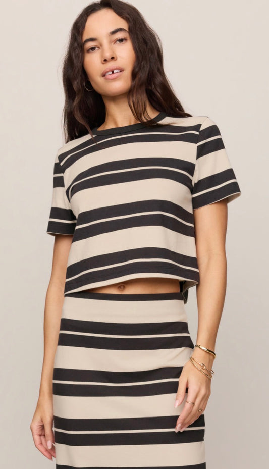Stellan Striped Tee Ash Black - Z Supply