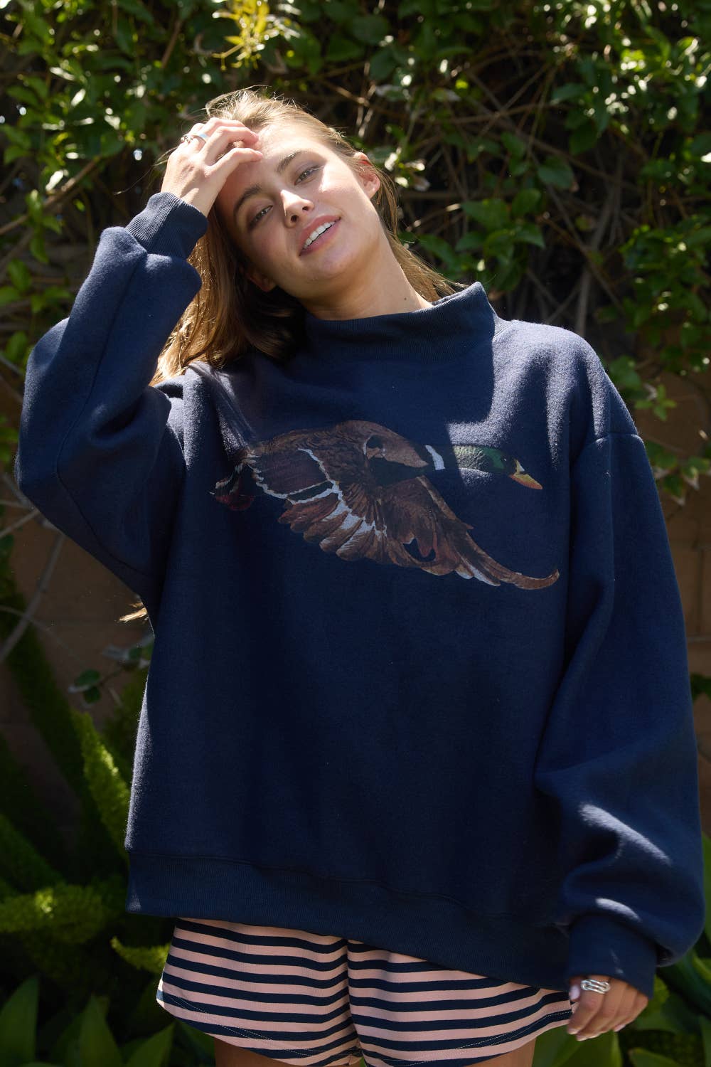 'Lucky & Mallard' Mock-Neck Sweatshirt