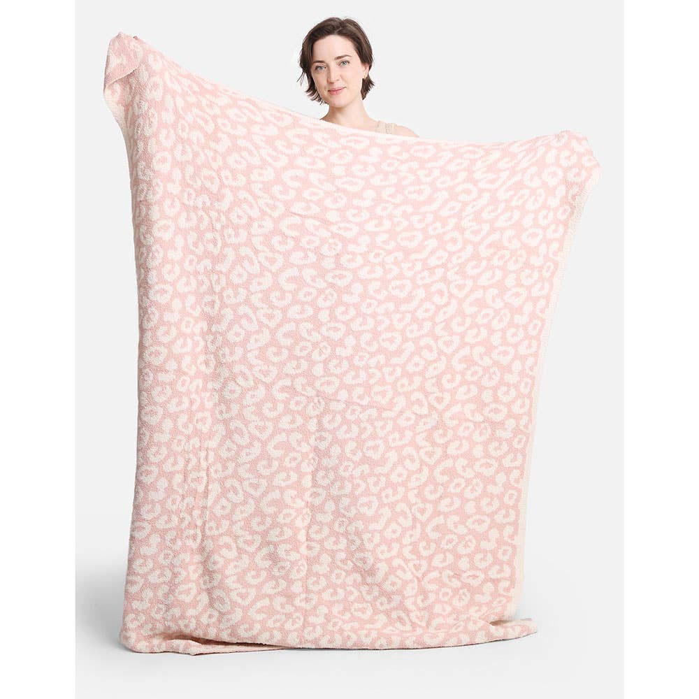 Leopard Patterned Reversible Throw Blanket