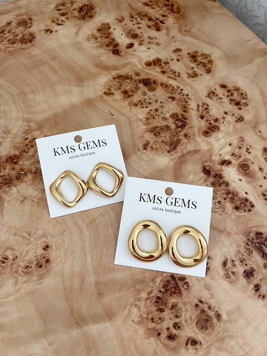 Gold Plated Kait Open Studs - 2 Styles