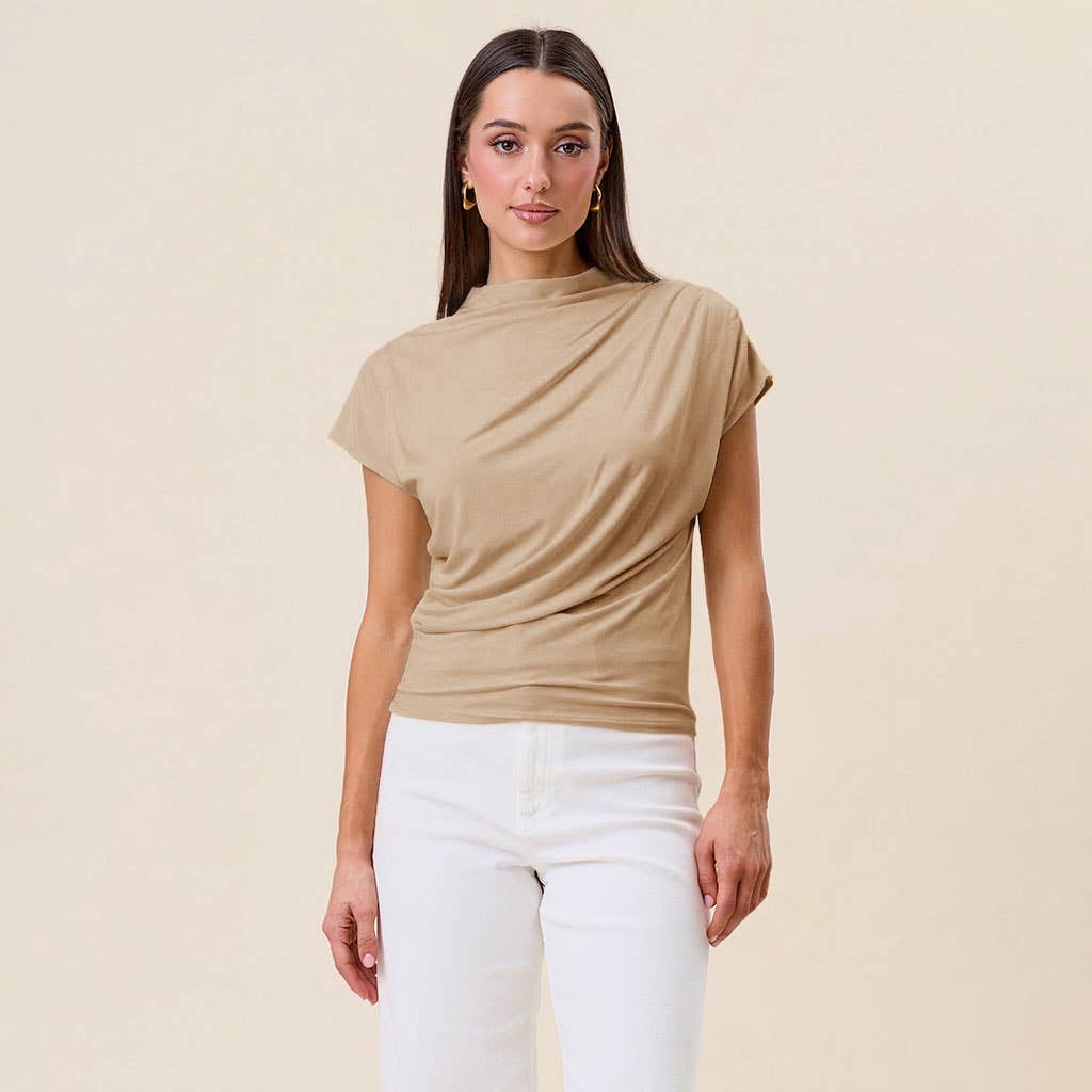 Draped jersey top