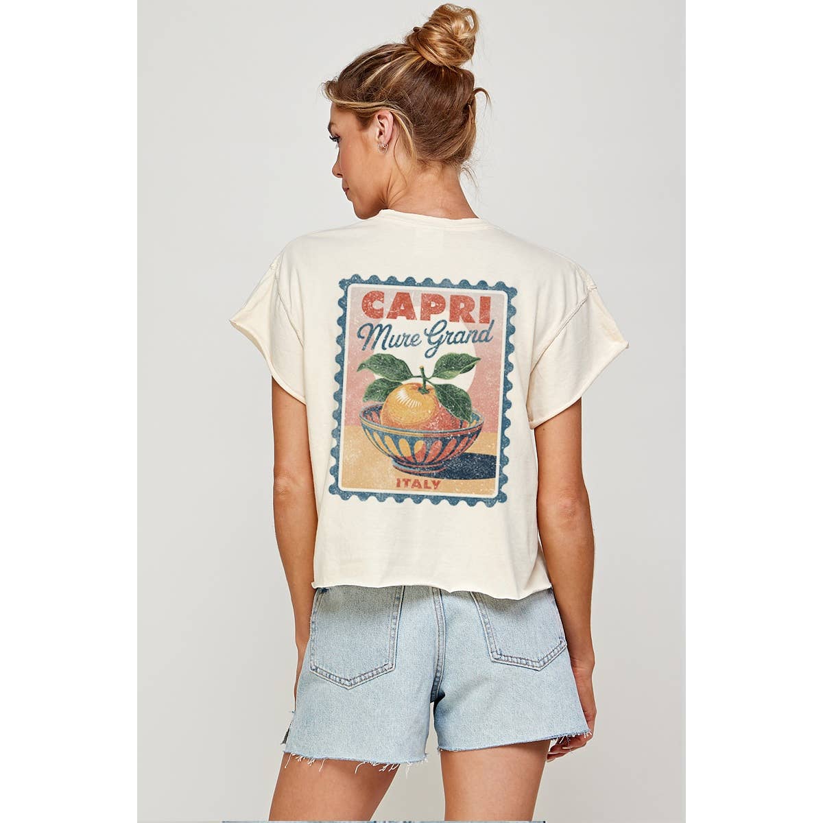 CAPRI ITALY VINTAGE  GRAPHIC  VINTAGE GRAPHIC CROP TOP