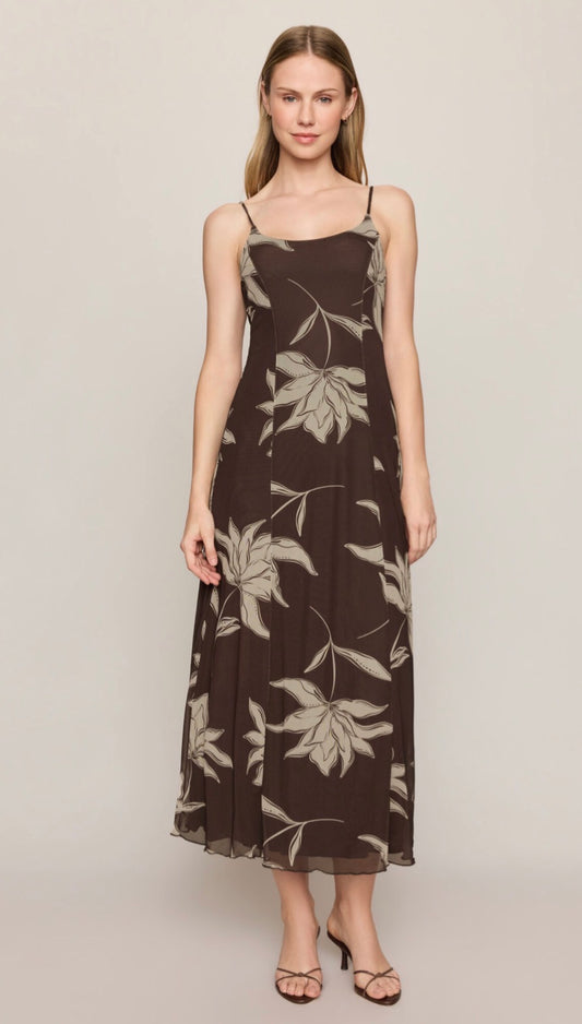 Charisma floral midi dress dark chocolate - Z Supply