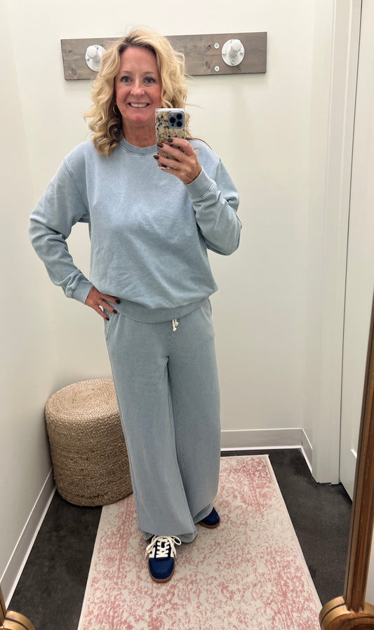 Boyfriend denim sweatshirt -ocean air indigo ZSUPPLY