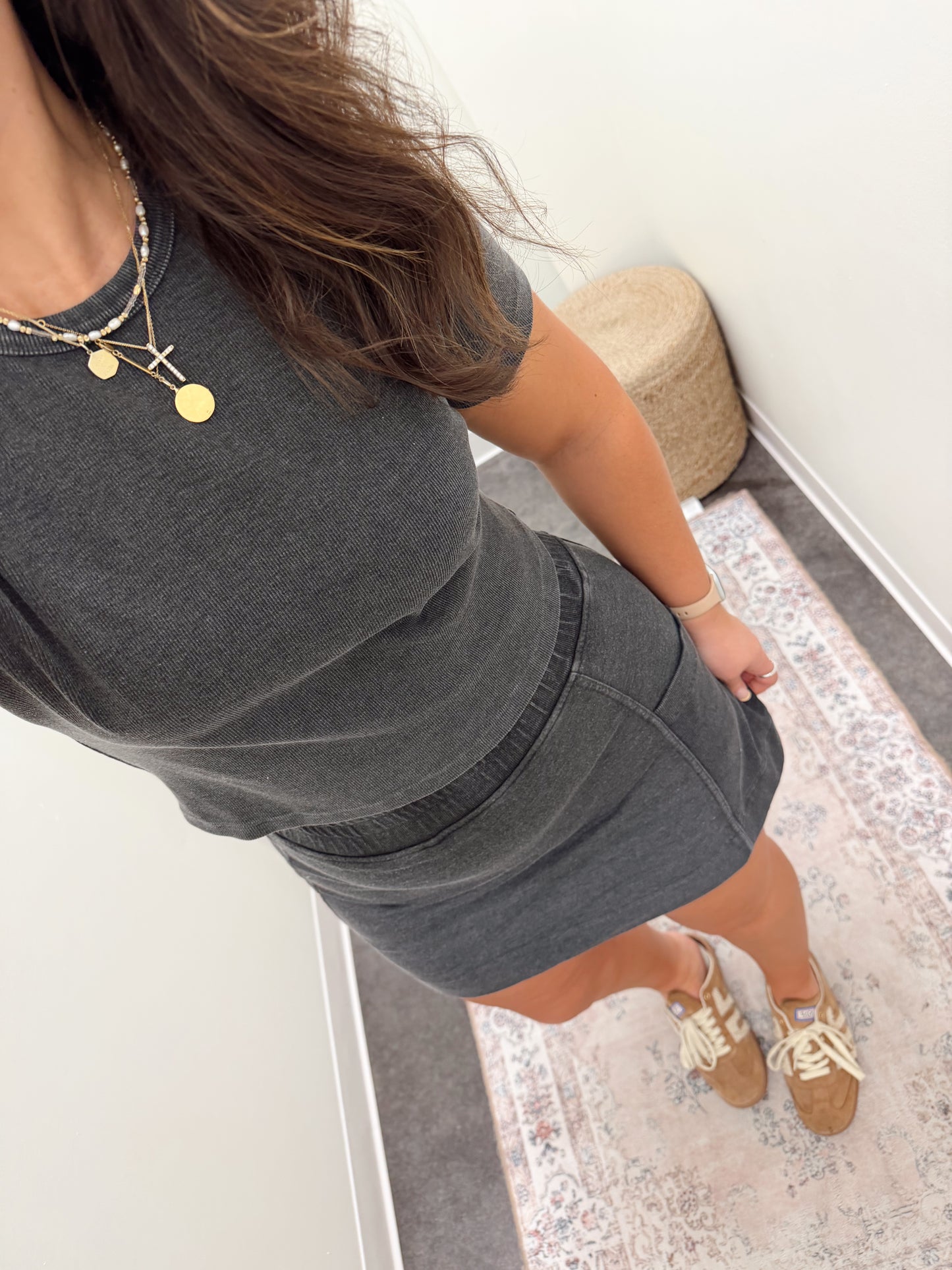 french terry ribbed skort set (4 colors)