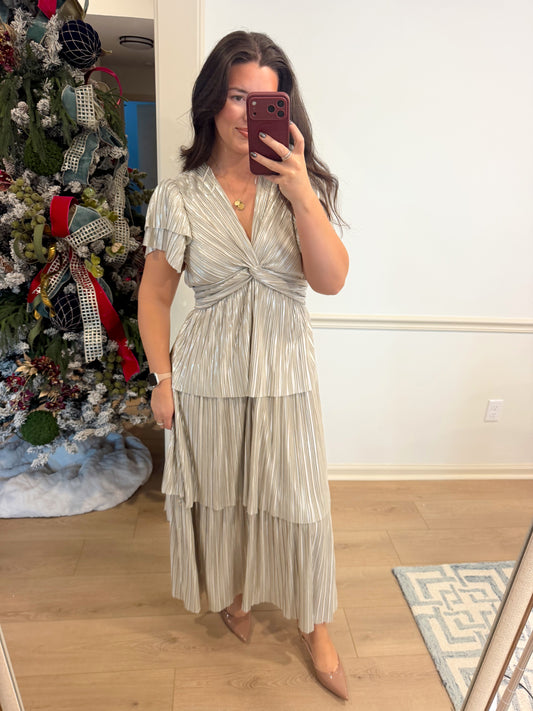 PLEATED TWIST FRONT Midi
