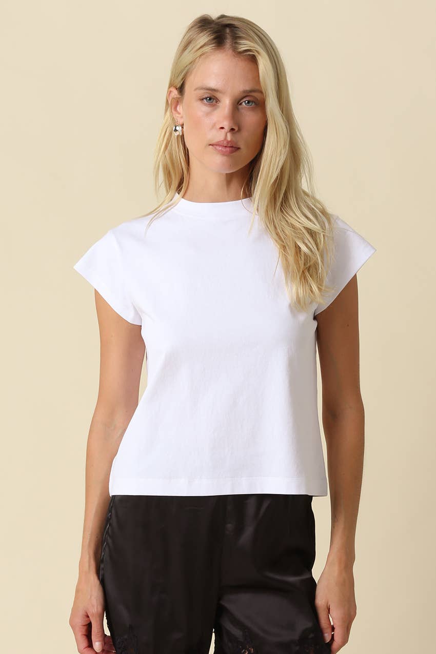 Valerie Cap Sleeve Crop Tee