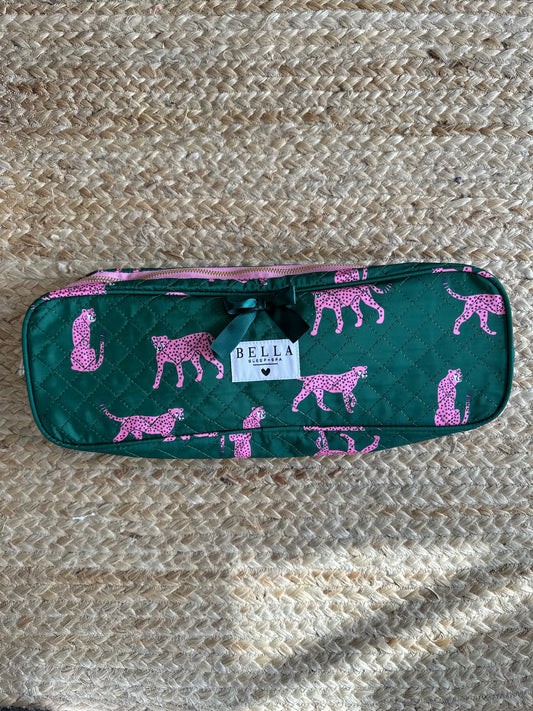 cheetah quilted hair tool bag
