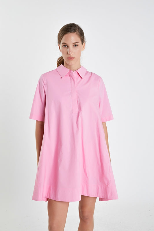 A-line short sleeve shirt dress