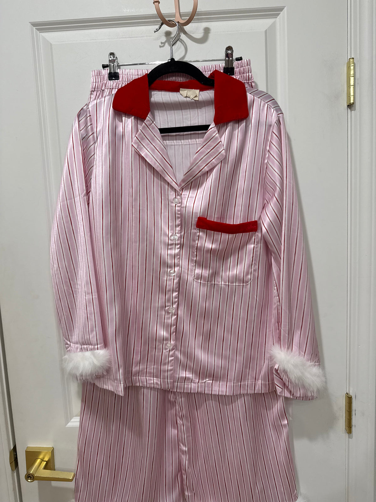 Pink/red stripe PJ SET
