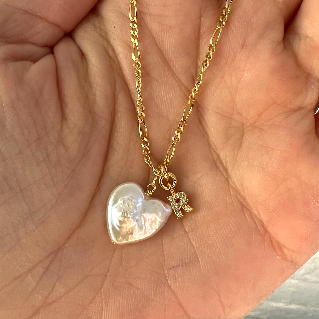 PEARL LOVE TOKEN INITIAL NECKLACE