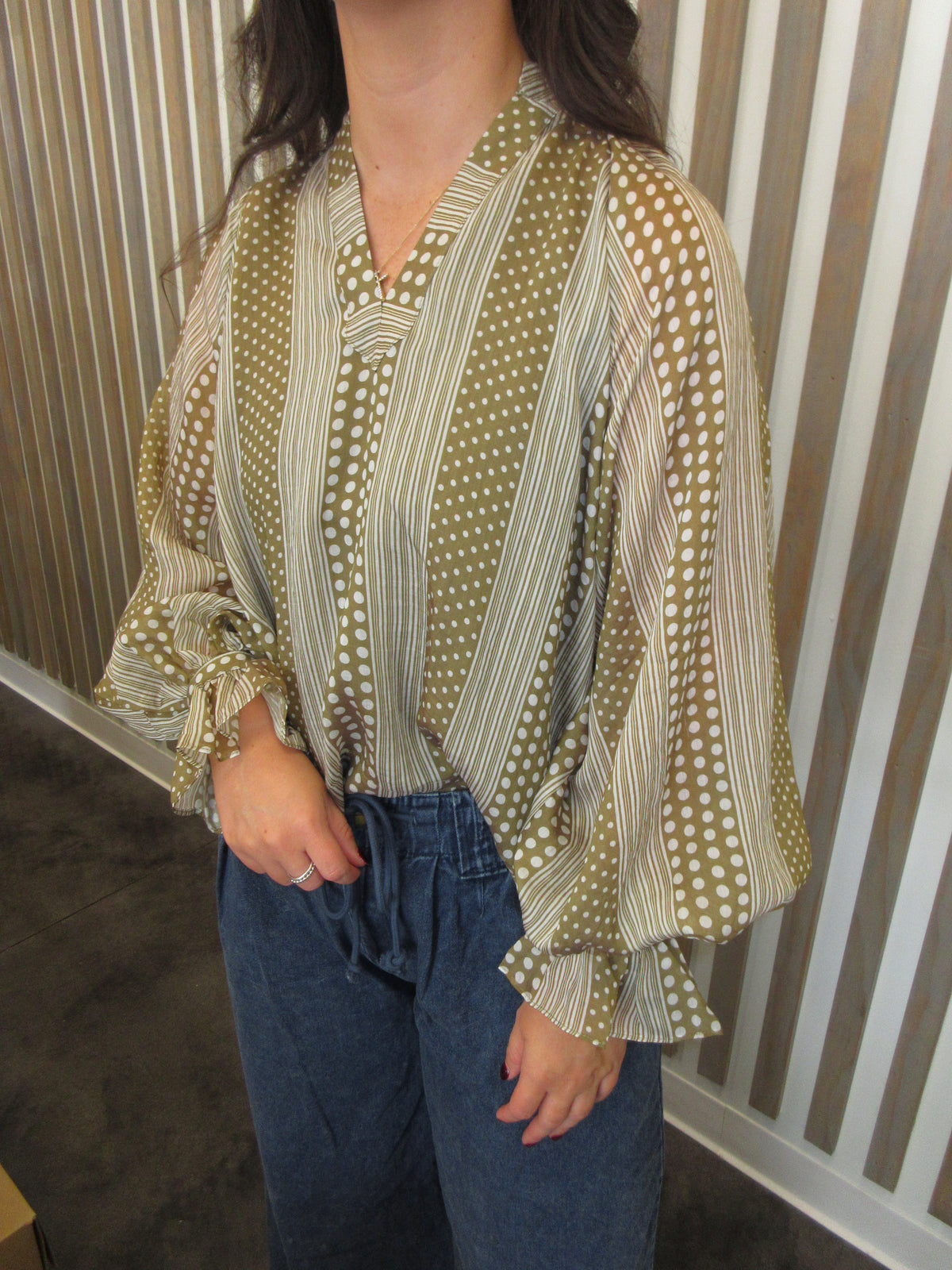 Camel print top