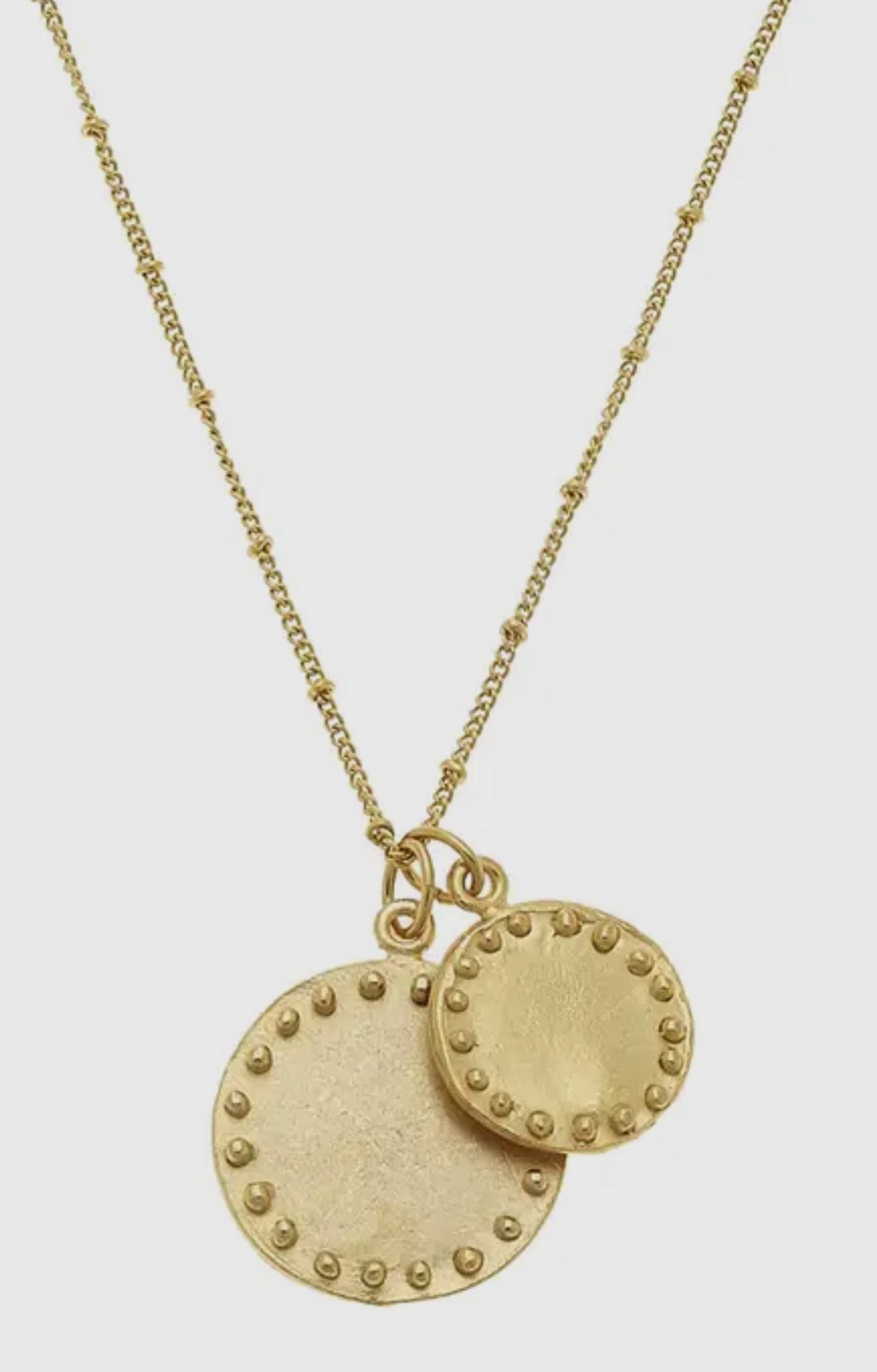 Gold Double Circle Necklace - Susan Shaw