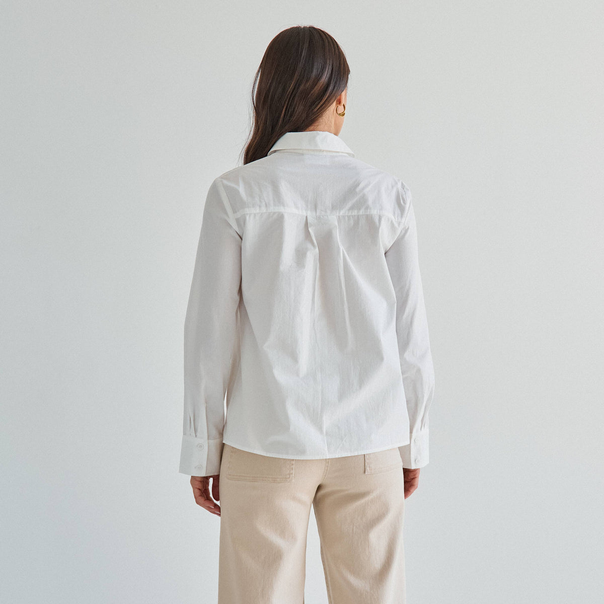 Split front button down shirt