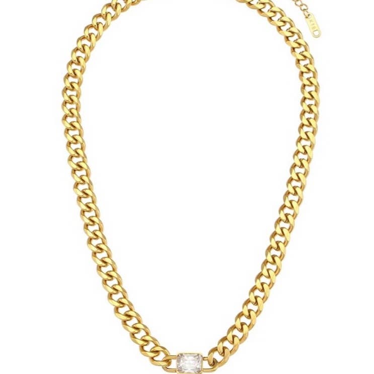 CHAIN WITH DIAMOND PENDANT NECKLACE