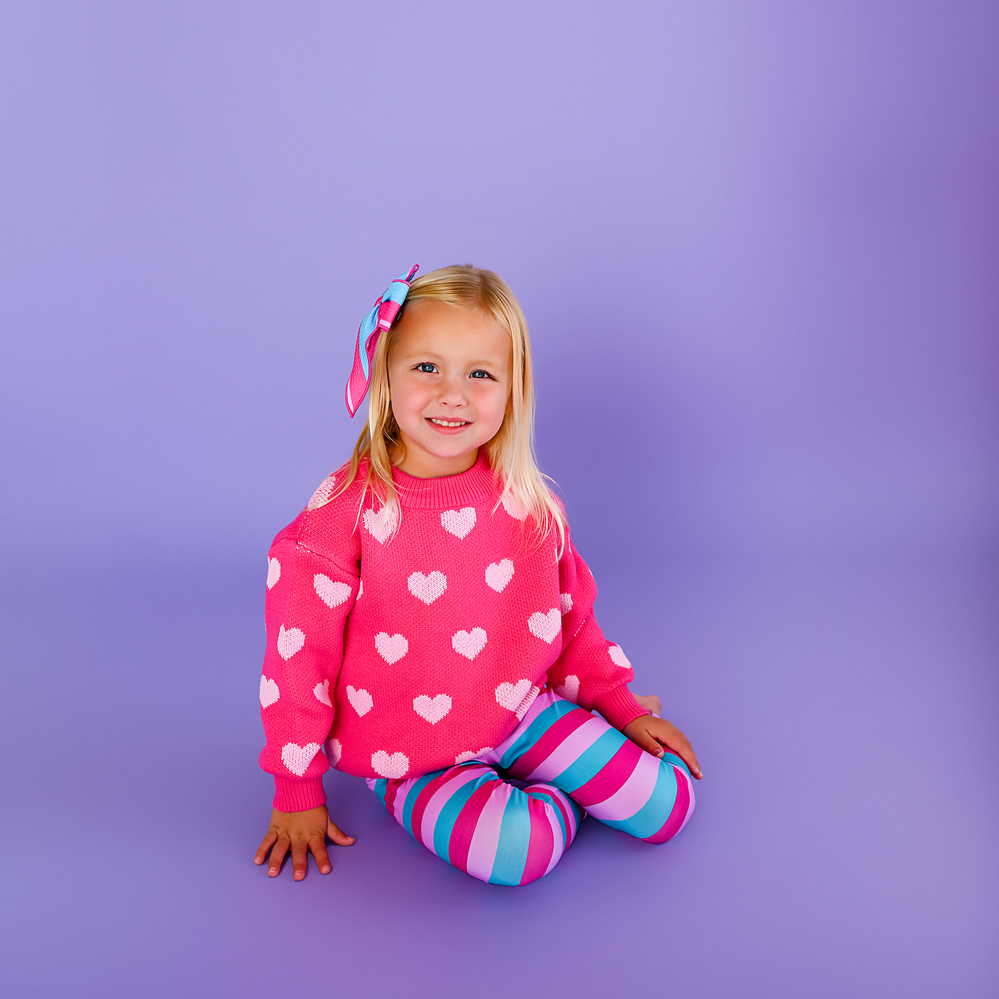 Pink Heart Sweater Light Pink