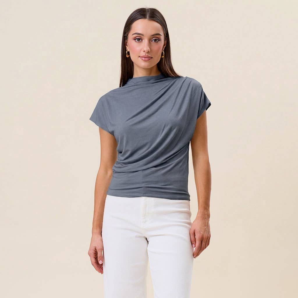 Draped jersey top