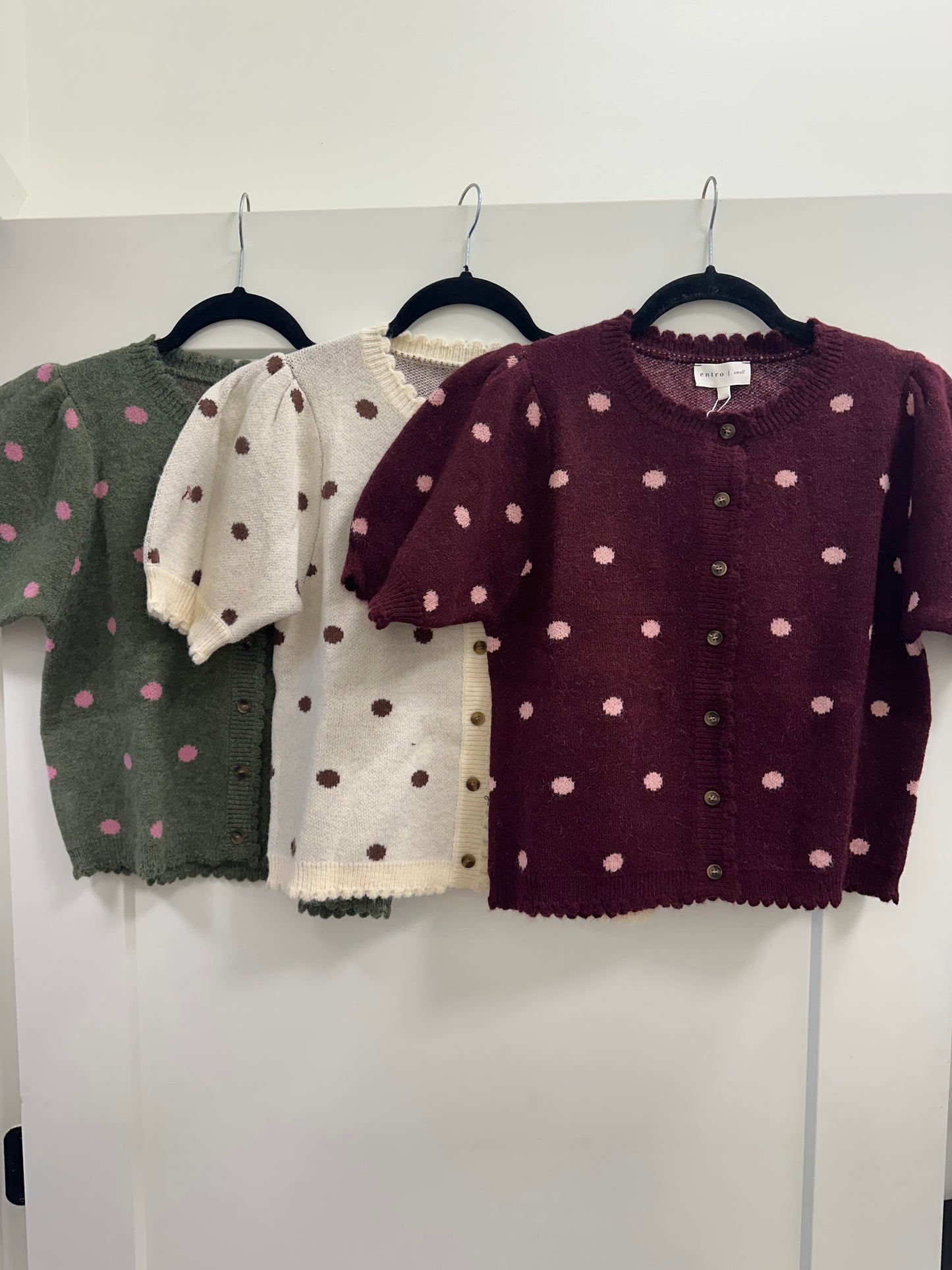 tara polka dot sweater top (3 colors)