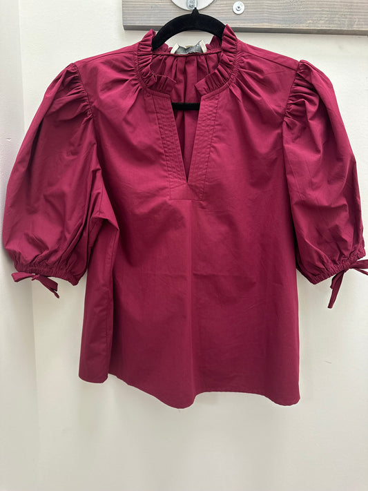 PUFF SLEEVE BLOUSE WITH SELF-TIE DETAIL AT CUFF