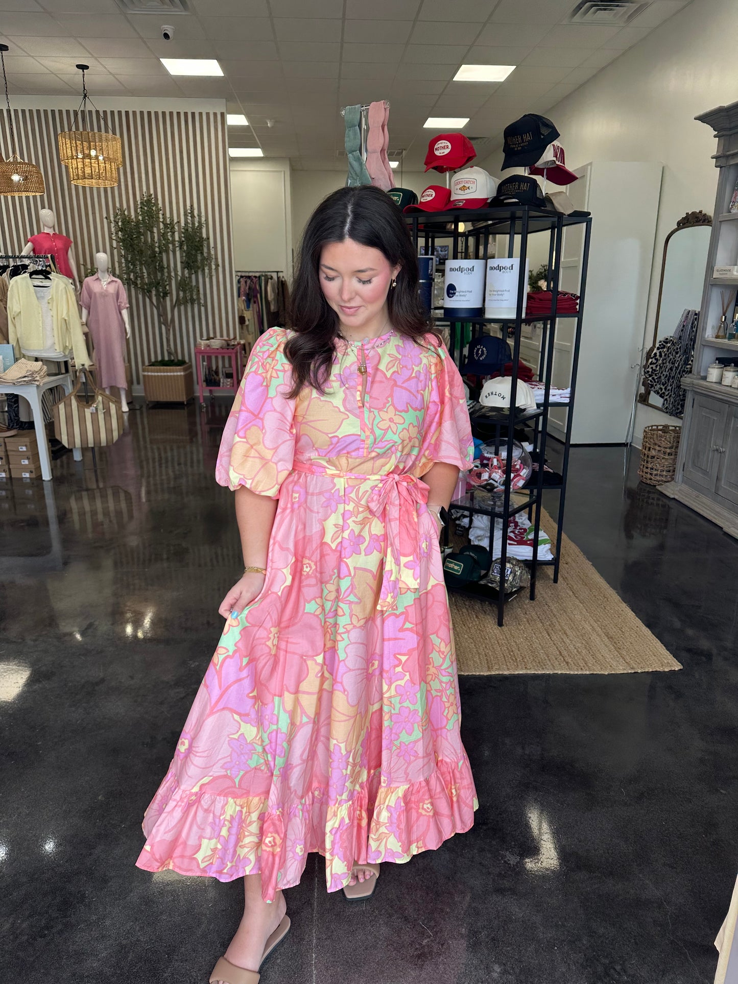 Floral Pastel maxi w/tie KARLIE