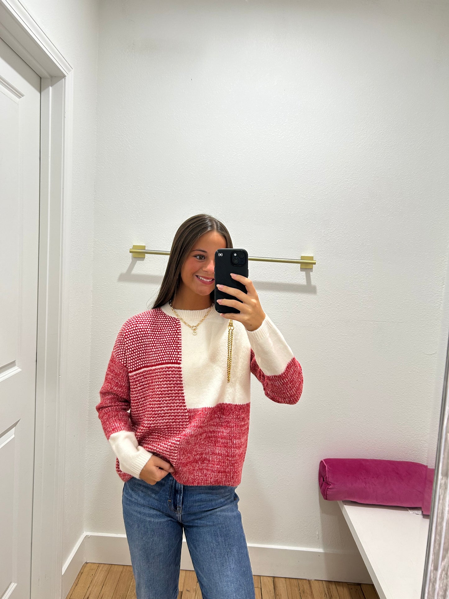 colorblock soft knit sweater