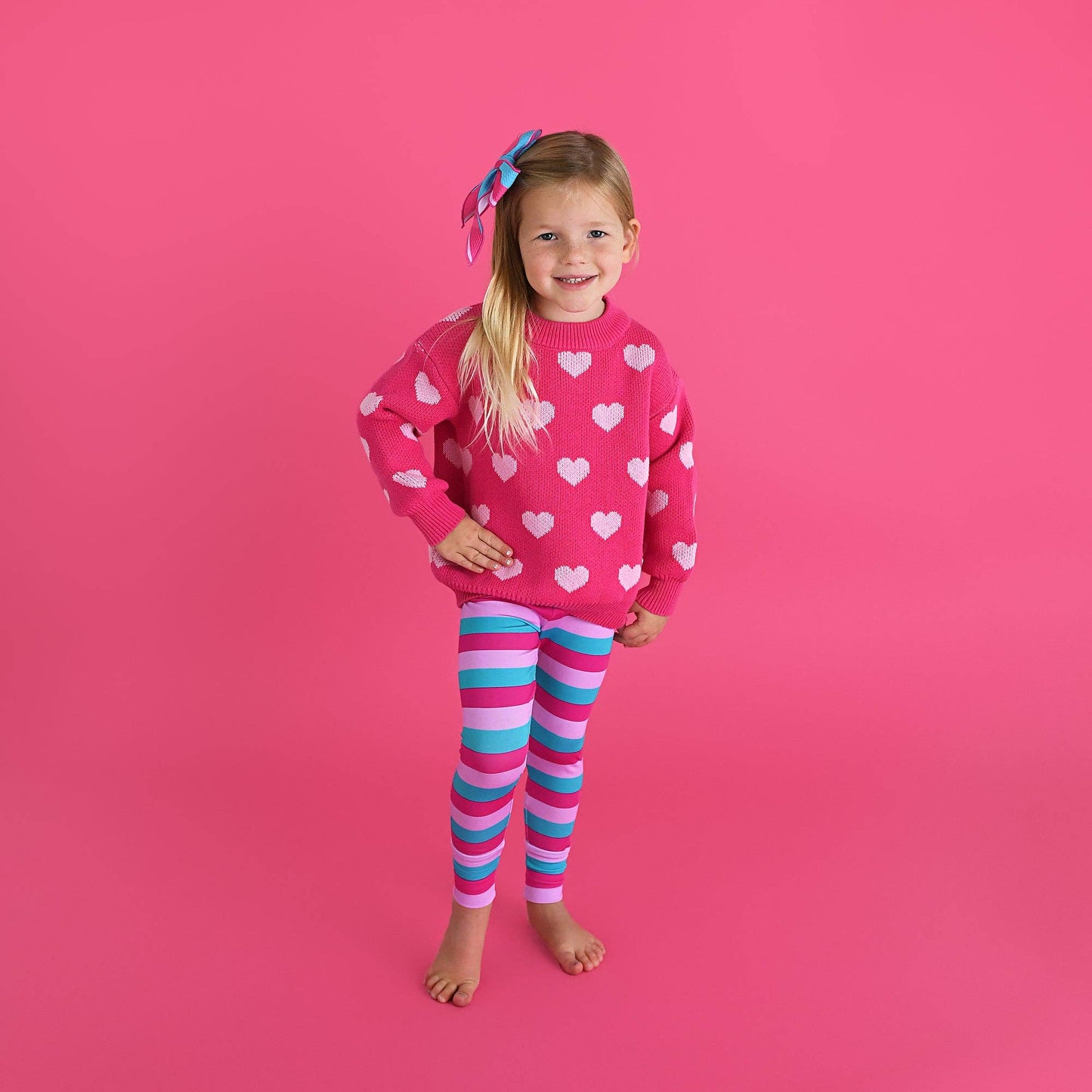 Pink Heart Sweater Light Pink