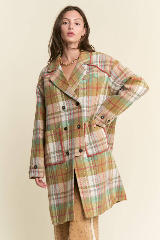 MUTLICOLOR PLAID COAT