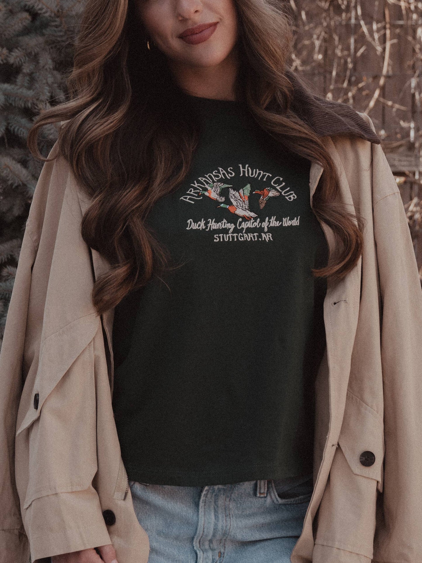 Arkansas Hunt Club Forest Green Embroidered Ellie Tee
