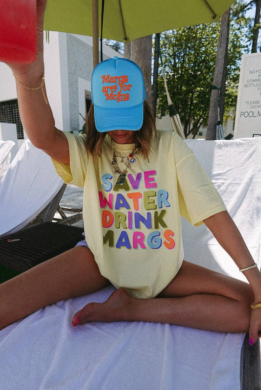 Save water drink margs graphic tee - butter yellow
