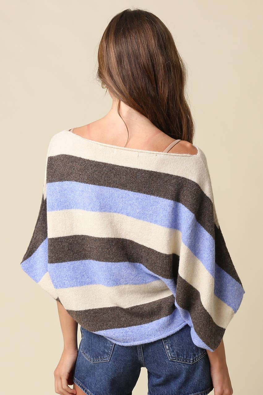 Katie Stripe Dolman Knit Top